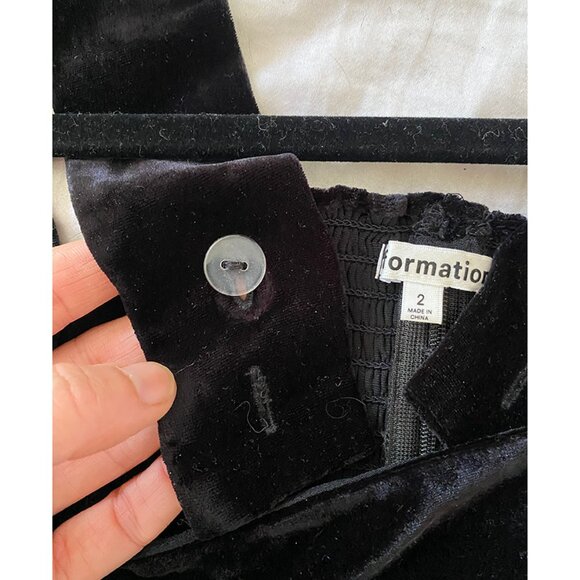Reformation Black Velvet Cropped Top - Size 2 - Picture 6 of 6